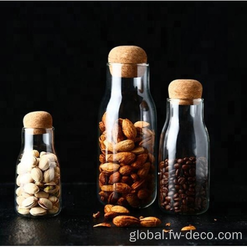 Storage Jar Spice Jar glass jar water bottle with cork Supplier